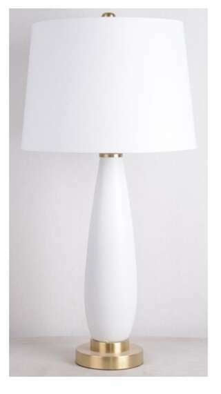 White with Brass Table Lamp