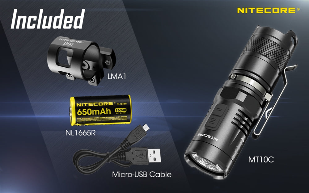 Nitecore Rotary Rechargeable Flashlight W/ Rifle Mount