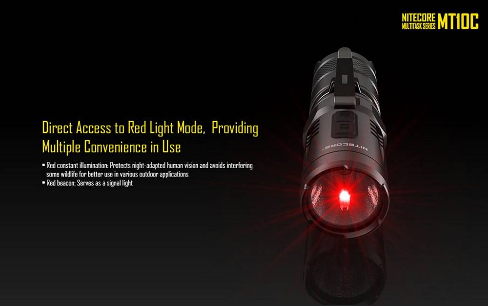 Nitecore MT10C 920 Lumen EDC Flashlight, with Red Light