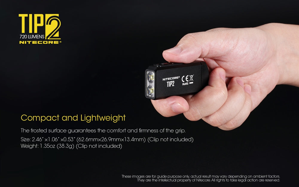 Nitecore TIP 2 (TIP2) 720 Lumen USB Rechargeable Keychain Flashlight