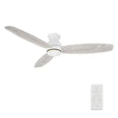 HONITON 60 inch 5-Blade Flush Mount Ceiling Fan with LED Light & Remote Control - White/White