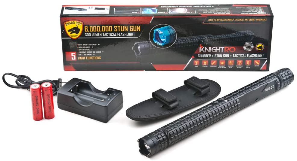 Dual Spark Stun Gun Flashlight, MAX Volts, Ultra Bright LED Bulb, Rechargeable Batteries