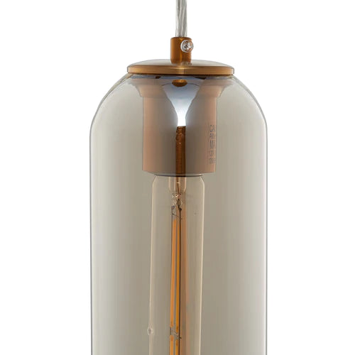 Carro - GIDRA Cylinder Glass Indoor & Outdoor Pendant Light - Gold/Brilliant Amber