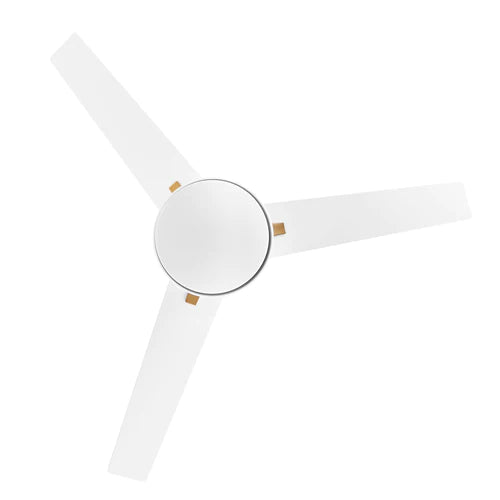 Carro - KENORA 48 inch 3-Blade Ceiling Fan with LED Light Kit & Remote Control - White/White (Gold Detail)