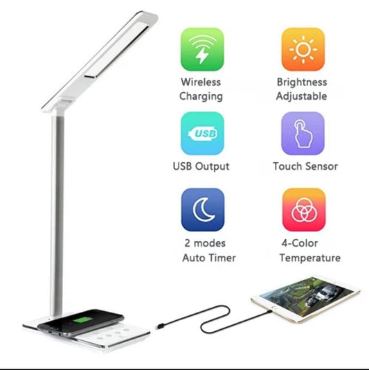 LED DESK LAMP WITH WIRELESS PHONE CHARGER