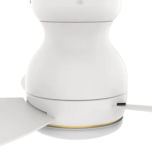 Carro - TRENTO 44 inch 3-Blade Flush Mount Smart Ceiling Fan with LED Light Kit & Remote- White/White