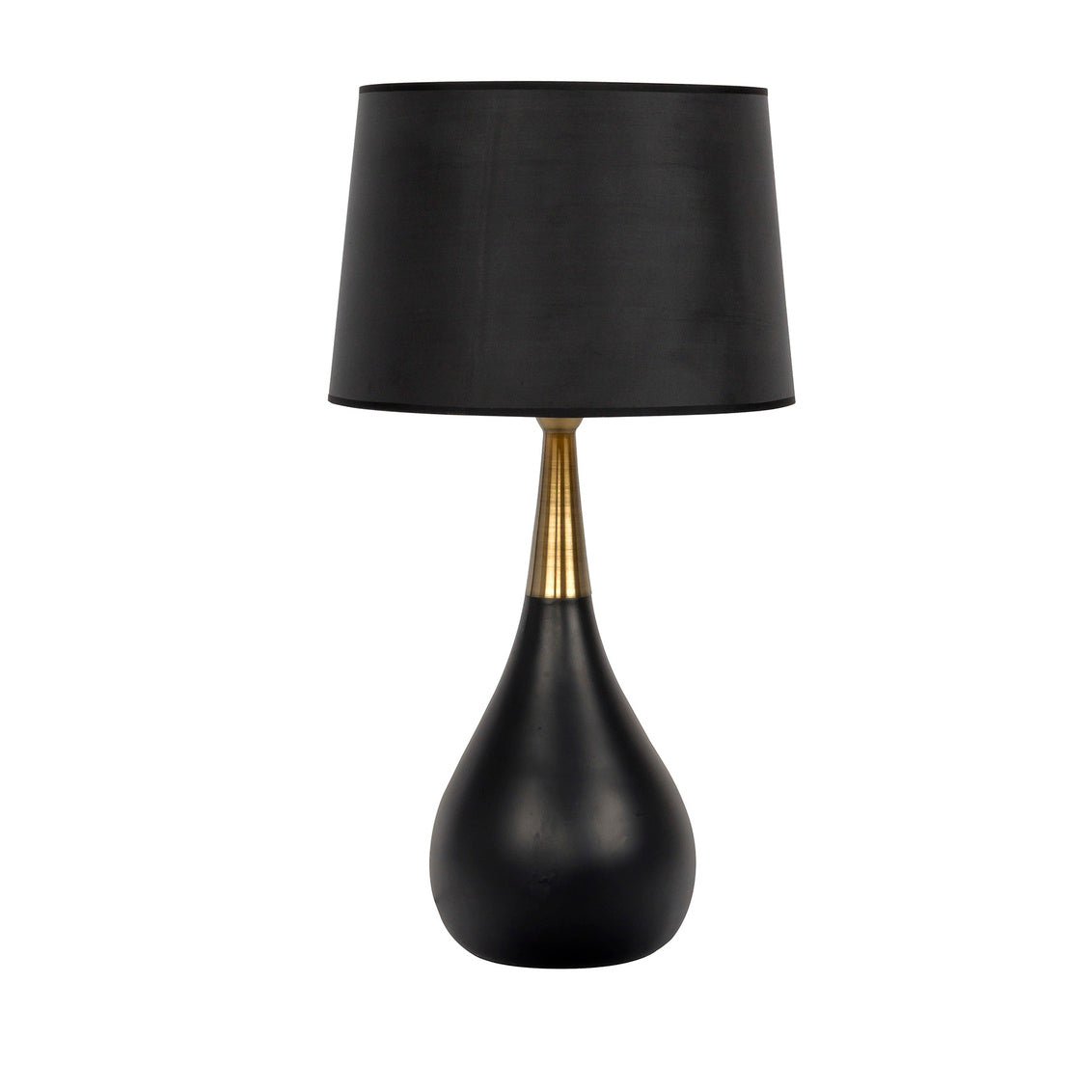 Black Table Lamp w/Hard Back Shade