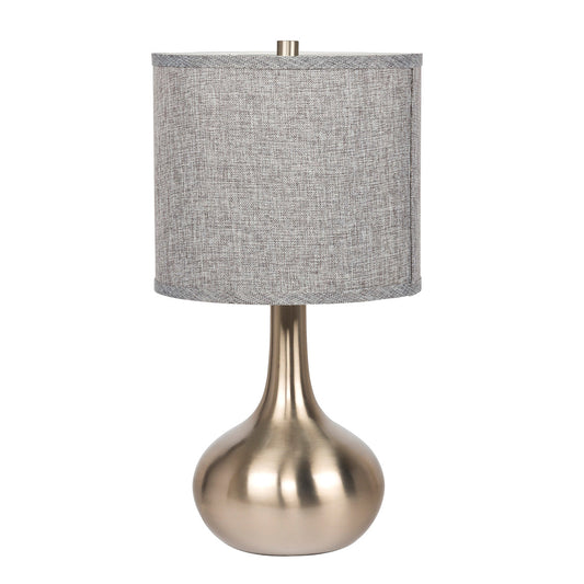 BNK Metal Base Table Lamp w/Hard Back Grey Shade