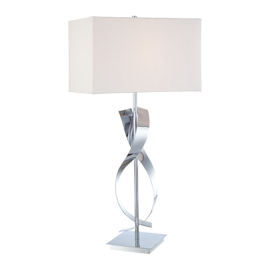 Light Table Lamp with Chrome Twist
