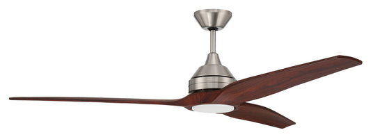 Craftmade - 60" Limerick Ceiling Fan in Brushed Polished Nickel with LED Light and Walnut Blades included