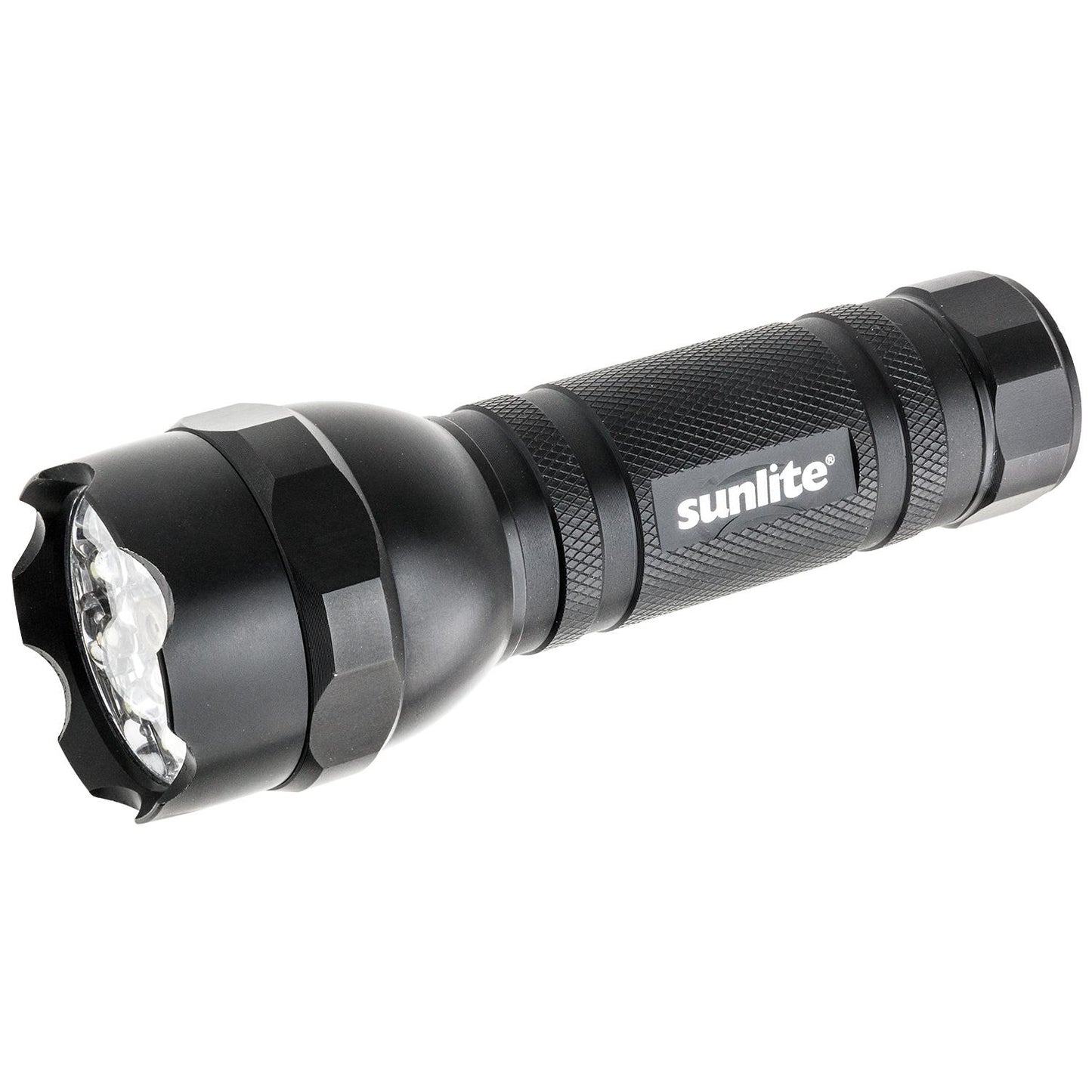 Sunlite 51003-SU LED Outdoor Tactical Flashlight, 4-Modes, Flashlight, Strobe, Green Light, Presentation Pointer, 3-AAA Batteries Included, Water Resistant, Black