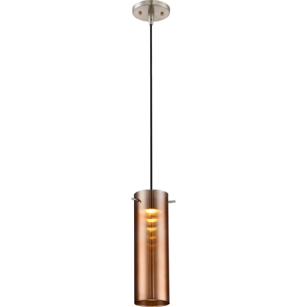 NUVO 62-955 Pulse - LED Mini Pendant with Antiqued Glass - Brushed Nickel Finish