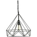 Sunlite - Vintage-Inspired Diamond-Shaped Industrial Hanging Pendant, Wire Frame Fixture