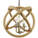 Sunlite - Vintage-Inspired Rustic Industrial Rope Pendant, Sphere Light Fixture, Nautical Style, Farmhouse Décor