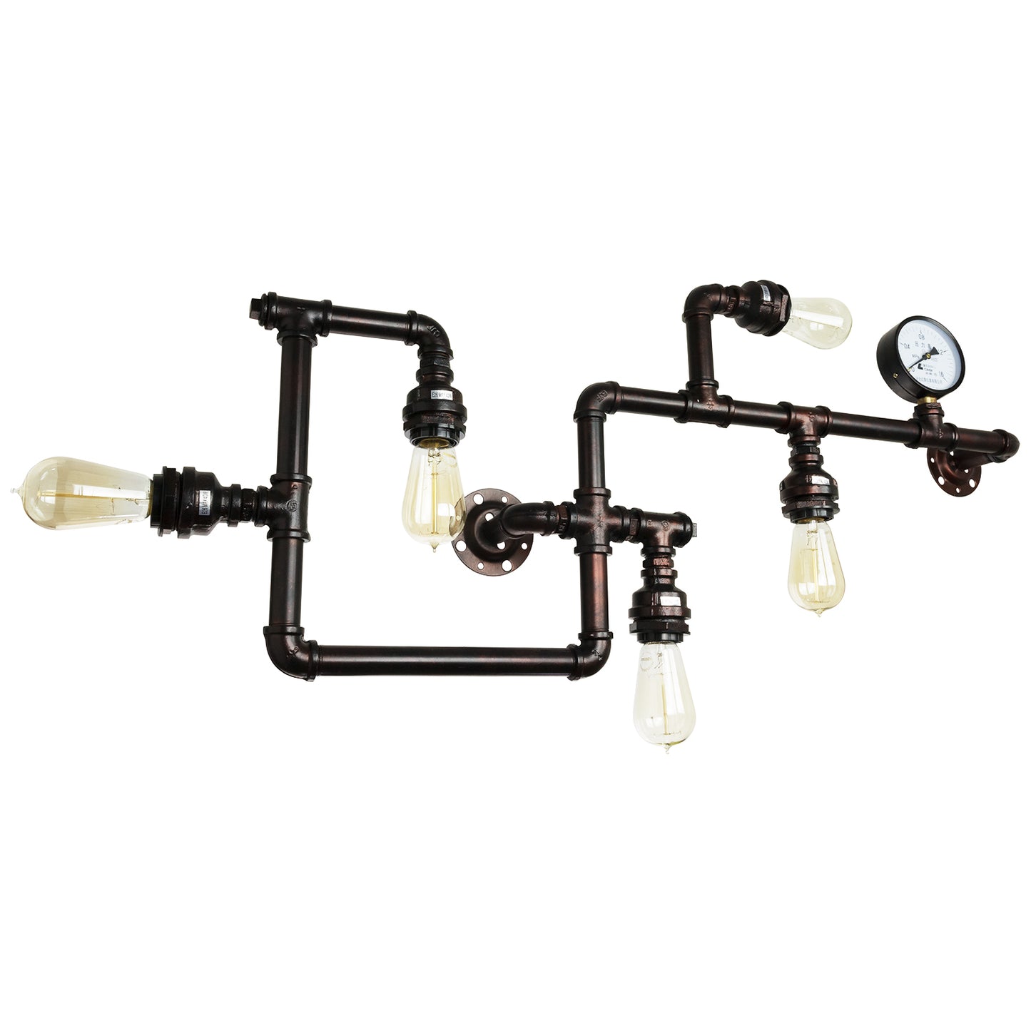 Sunlite Vintage-Inspired Pipe Wall Sconce, Steampunk Industrial Light