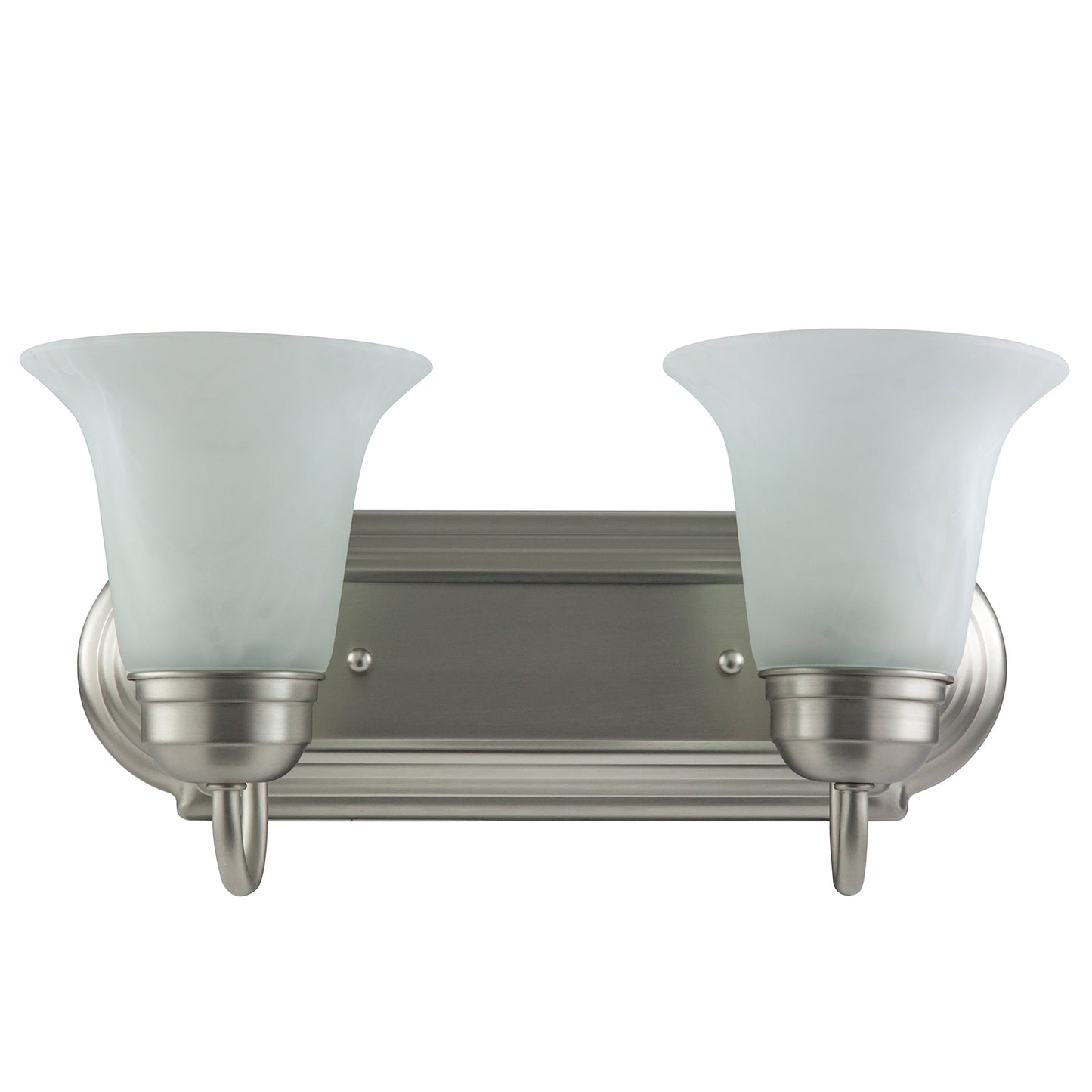 Sunlite - 2 Lamp Vanity Decorative Sconce Fixture, Brushed Nickel Finish, Alabaster Glass