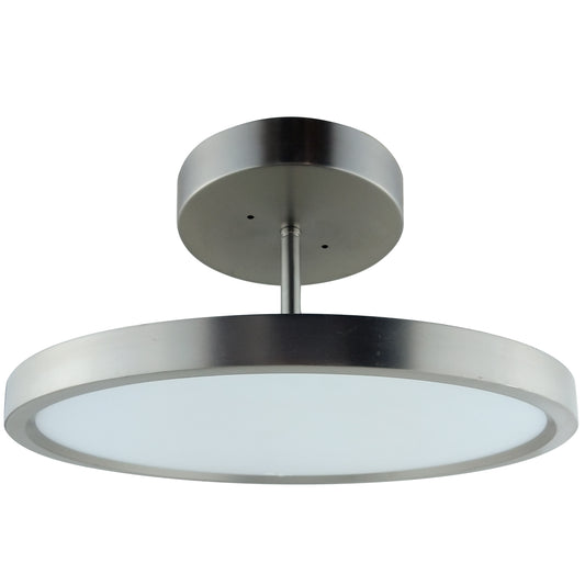 Sunlite - LED 15” Modern Ceiling Mount Decorative Fixture, Satin Nickel