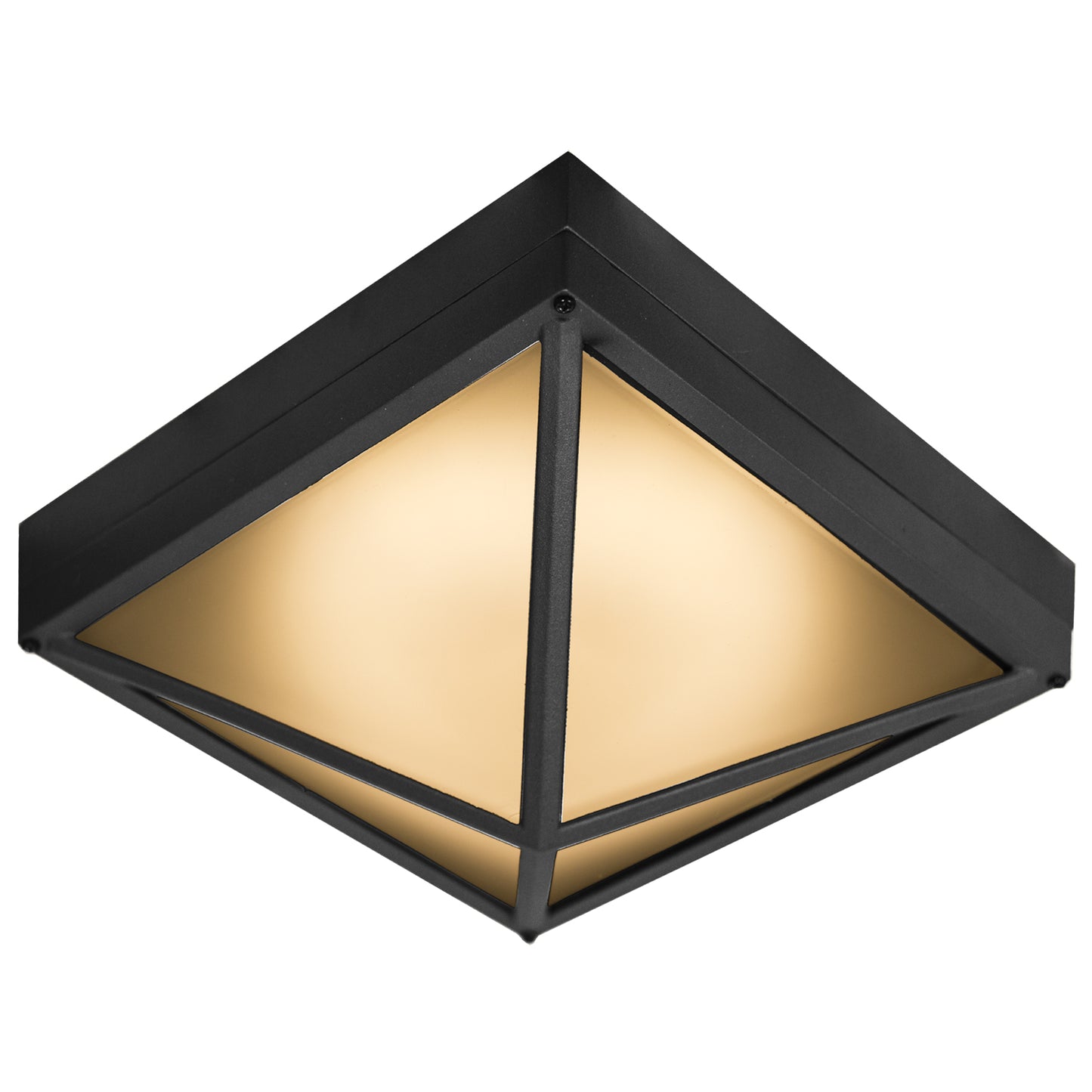 Pyramid Ceiling Fixture 10″ 120V 30K-50K Frosted Glass Black