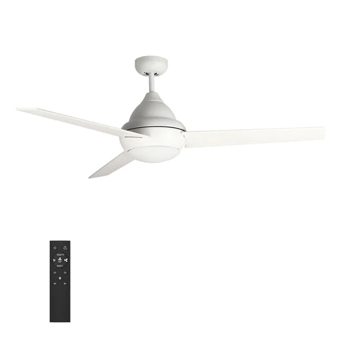 Carro - KENDRICK 52 inch 3-Blade Ceiling Fan with LED Light Kit & Remote Control - White/White