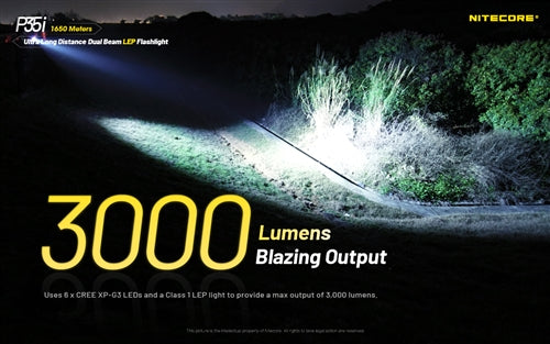 Nitecore P35i 3000 Lumen 1804 Yard Rechargeable LEP Flashlight