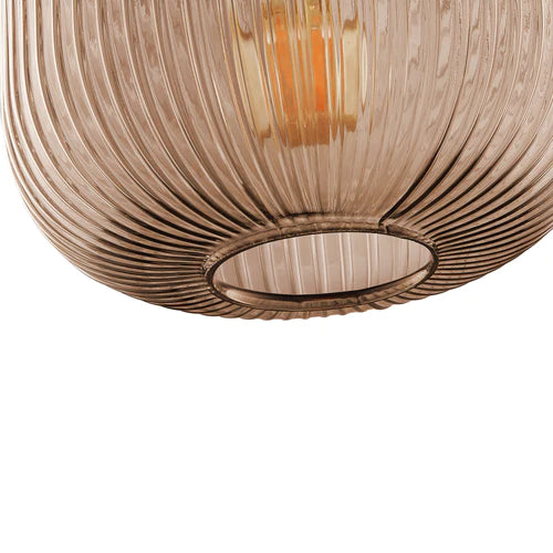 Carro - CIRCULUS BIG Champagne Ribbed Glass Indoor & Outdoor Pendant Light