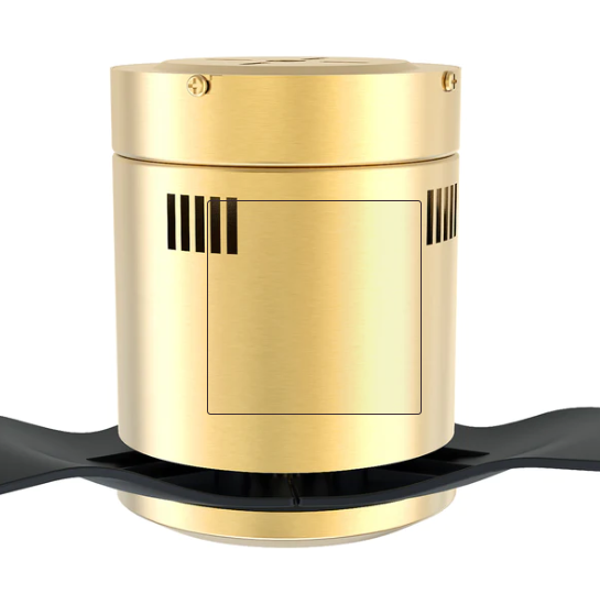 Carro - SKARA 52 inch 3-Blade Flush Mount Ceiling Fan with Remote Control - Gold/Black (No Light)