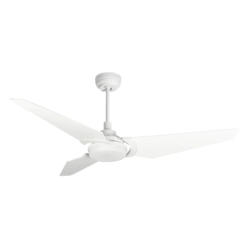 Carro - KAJ 56 inch 3-Blade White Smart Ceiling Fan with LED Light Kit & Remote - White/White