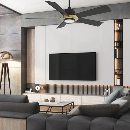 Carro - ASCENDER 52 inch 5-Blade Smart Ceiling Fan with LED Light & Remote Control - Gold/Black
