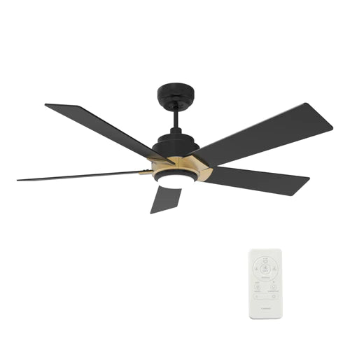 Carro - ASCENDER 52 inch 5-Blade Smart Ceiling Fan with LED Light & Remote Control - Gold/Black
