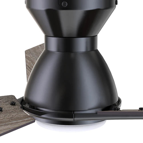 Carro - CALEN 48 inch 3-Blade Flush Mount Smart Ceiling Fan with LED Light Kit & Remote Control- Black/Barnwood