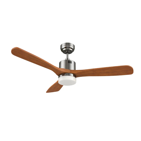 CARRO - PALMER 52 inch 3-Blade Smart Ceiling Fan with LED Light Kit & Remote- Silver/Antique Walnut