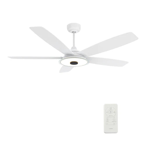 Carro - JOURNEY 52 inch 5-Blade Smart Ceiling Fan with LED Light Kit & Remote - White/White