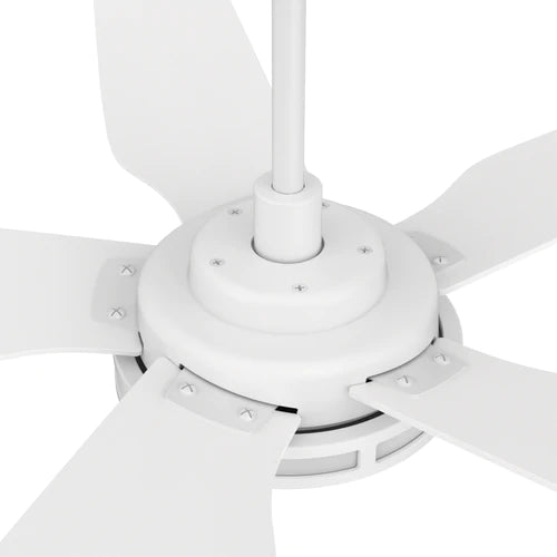 Carro - ELIRA 52 inch 5-Blade Smart Ceiling Fan with LED Light Kit & Remote - White/White