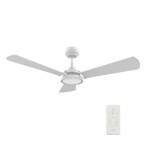 Carro - BRISA 56 inch 3-Blade Smart Ceiling Fan with LED Light & Remote Control - White/White