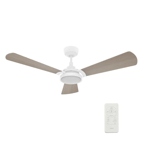 Carro - BRISA 56 inch 3-Blade Smart Ceiling Fan with LED Light & Remote Control - White/Light Wood