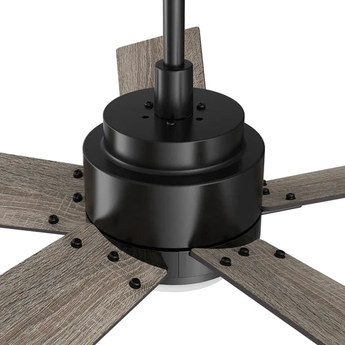 Carro - ASCENDER 56 inch 5-Blade Smart Ceiling Fan with LED Light & Remote Control - Black/Walnut & Barnwood (Reversible Blades)