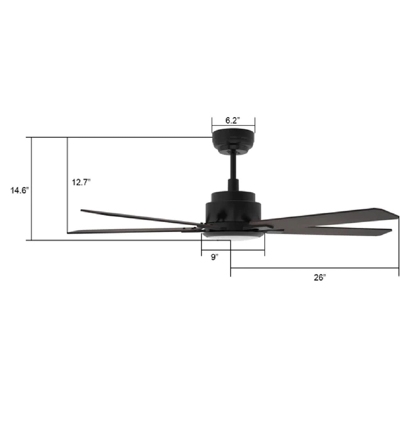 Carro - ESPEAR 52 inch 5-Blade Smart Ceiling Fan with LED Light Kit & Remote