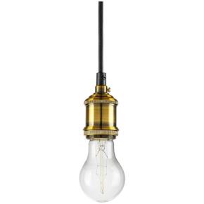 Sunlite 07030-SU Vintage Style Hanging Pendant Fixture, 42-Inch Braided Cord, Brass Finish 1 Pack